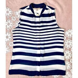 Banana Republic Striped Sleeveless Blouse Top M